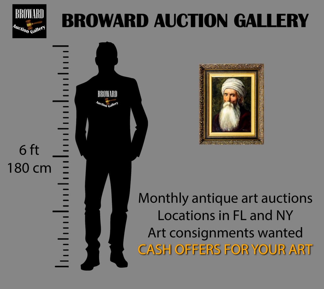 Antique 19C European oil painting signed - 2