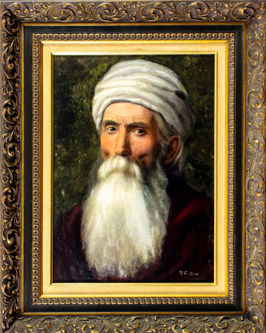 Antique 19C European oil painting signed - 3