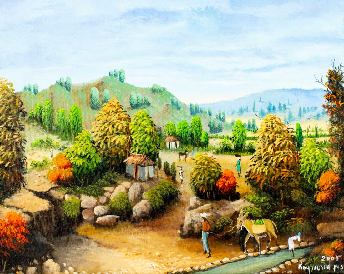 Raymond Joseph (Haiti,b 1964) oil painting (1 of 13)