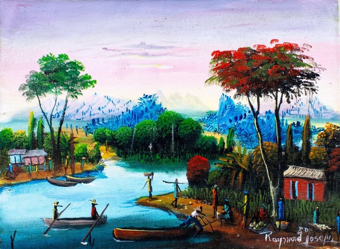 Raymond Joseph (Haiti,b 1964) oil painting (1 of 12)
