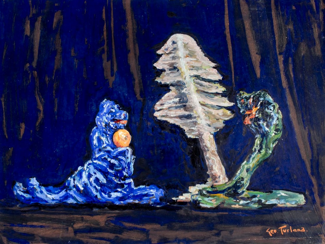 George Goosey (CA,NY,UK,1877-1947) oil painting antique: ARTIST: George Turland Goosey (California, New York, United Kingdom, 1877 - 1947) TITLE: Still Life MEDIUM: oil on paper CONDITION: Few minor paint losses. Some small dama