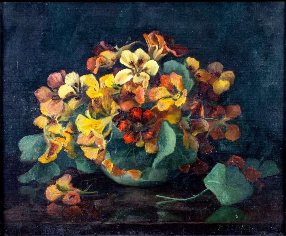 Minnie Rankin Wyman (NY,DC,1871-1963) oil painting antique (1 of 12)