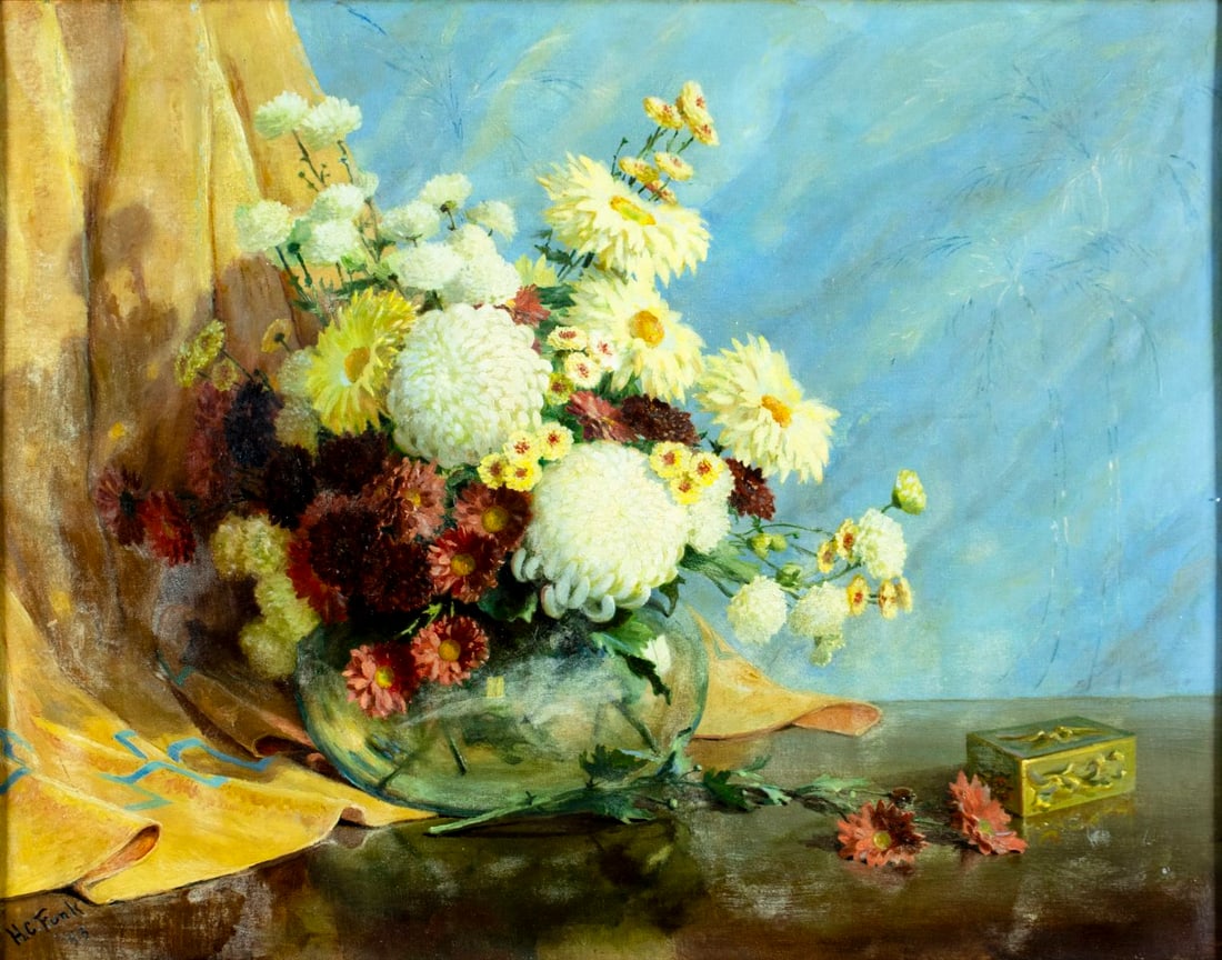 H C Funk (US,mid 20C) oil painting antique (1 of 12)