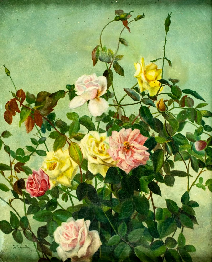 George Lambdin (PA,NY,1830-1896) oil painting antique (1 of 12)