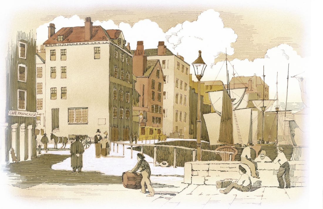 Dick Simms (US,1932-?) watercolor painting (1 of 12)