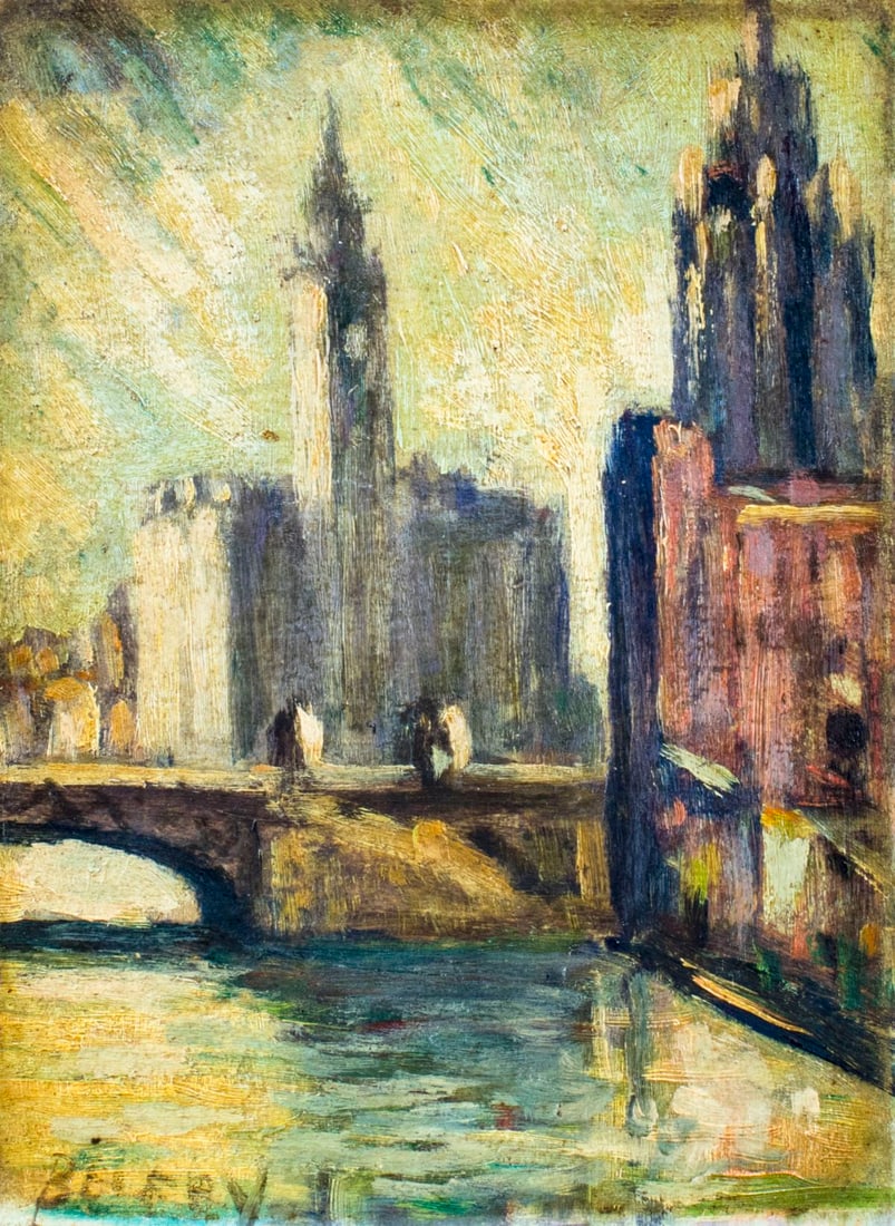 Belfry (US,early 20C) oil painting antique (1 of 11)