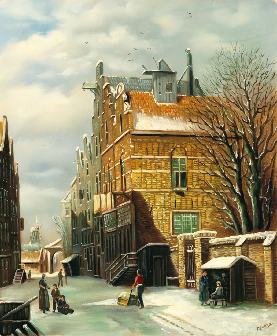 H J Topman (Dutch,1907-?) oil painting (1 of 11)