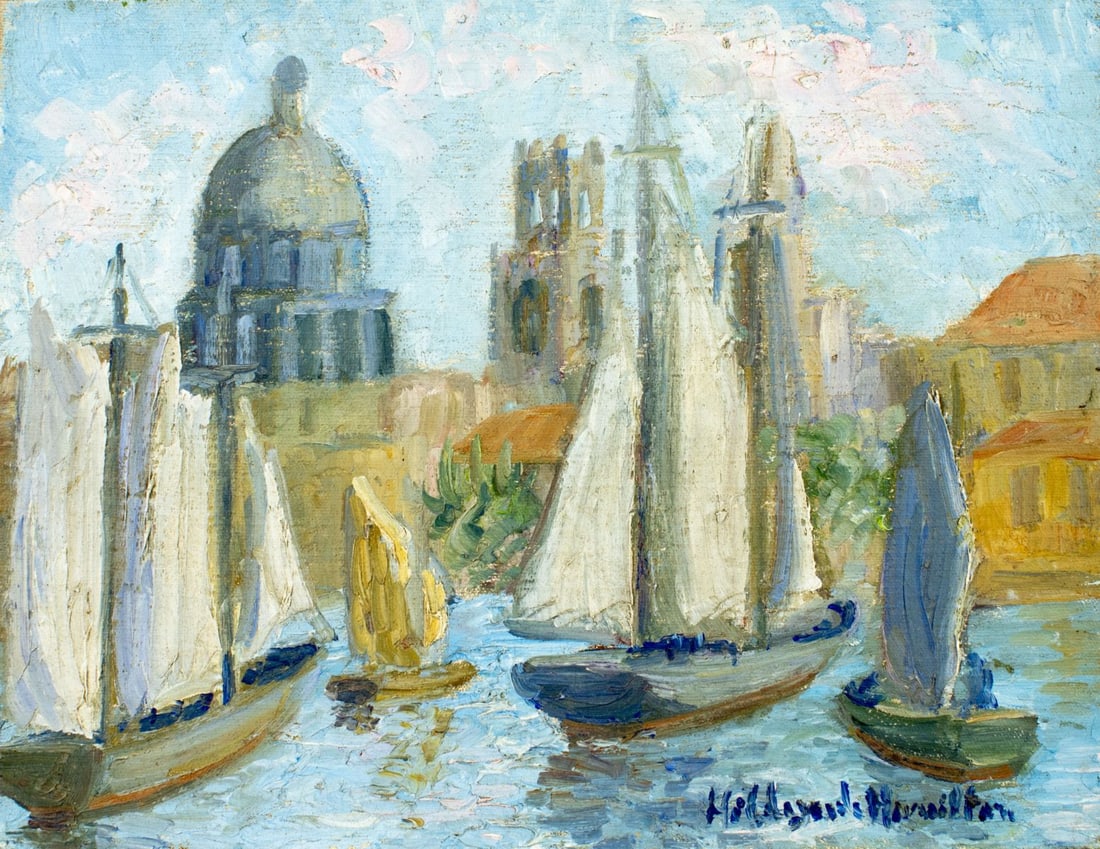 Hildegarde Hamilton (FL,VA,1898-1970) oil painting (1 of 13)