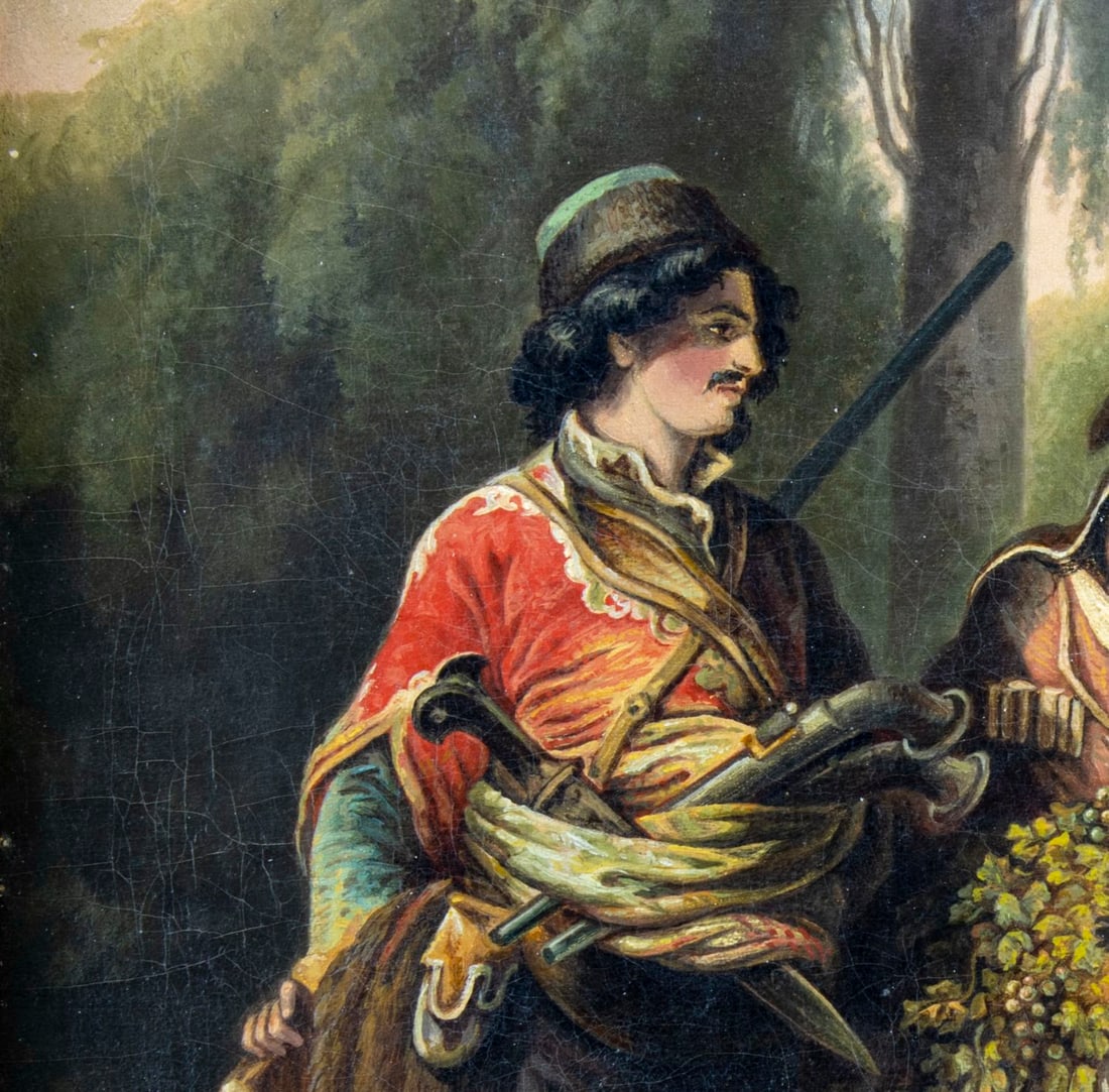 Antique 19C European oil painting signed - 5