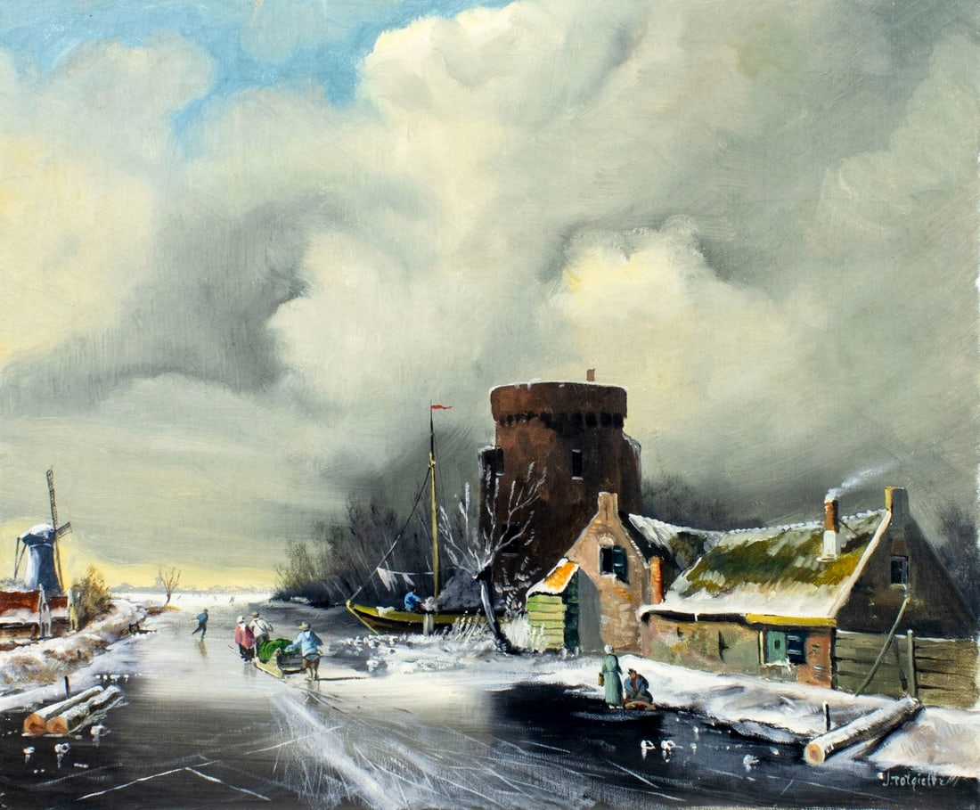 J Potgieter (Europe,20C) oil painting (1 of 13)