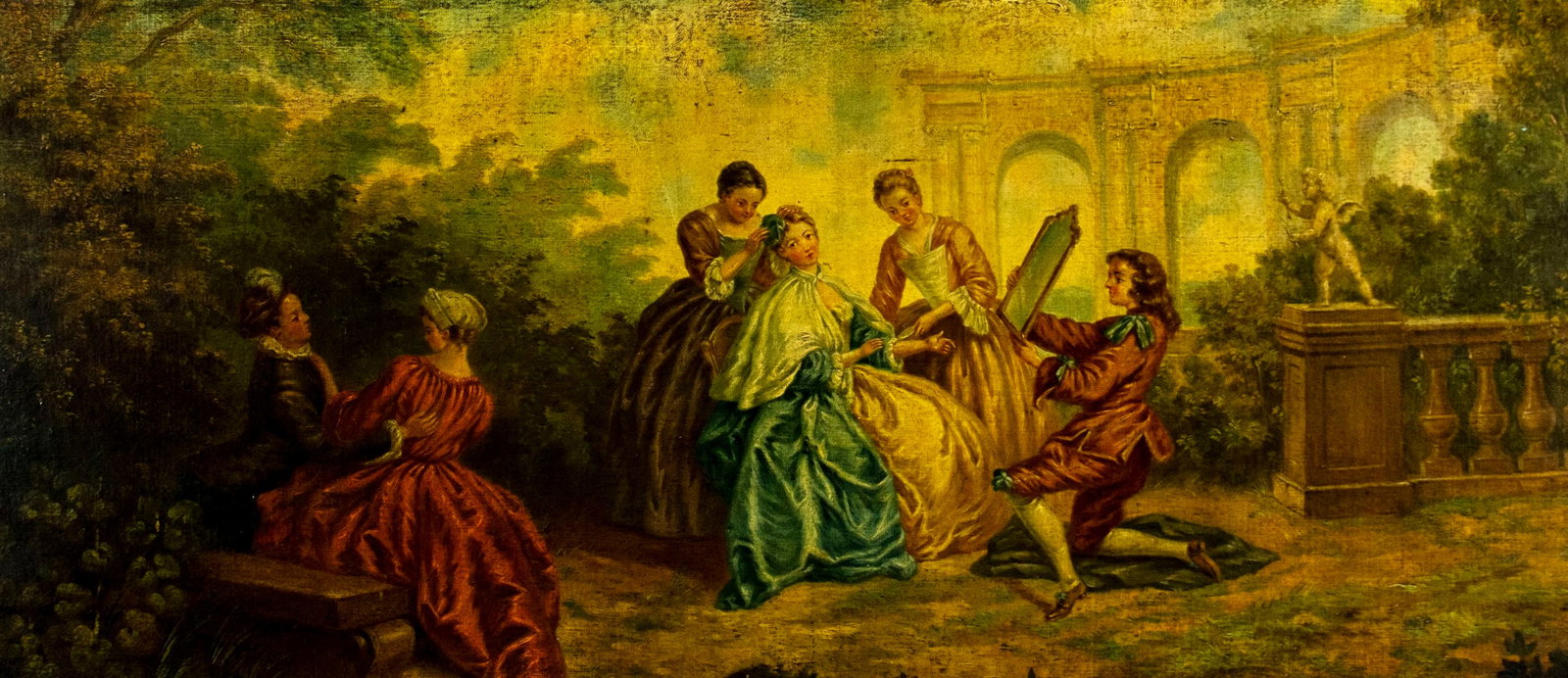 Antique 19C European oil painting - 4