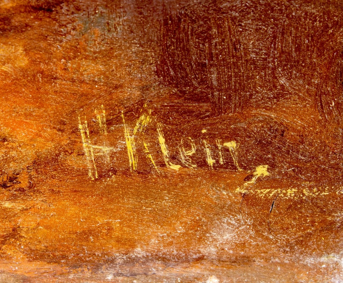 H Klein (Europe,early 20C) oil painting antique - 4