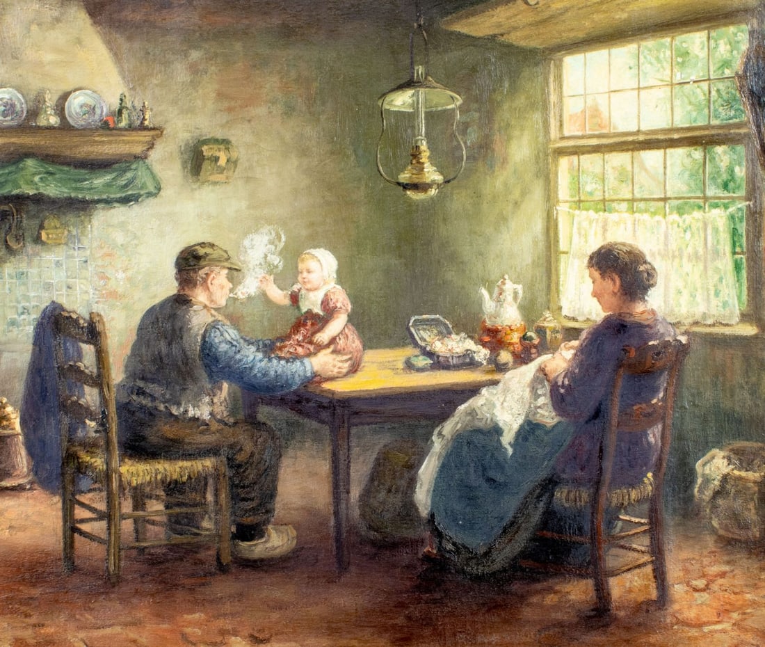 H Klein (Europe,early 20C) oil painting antique - 5