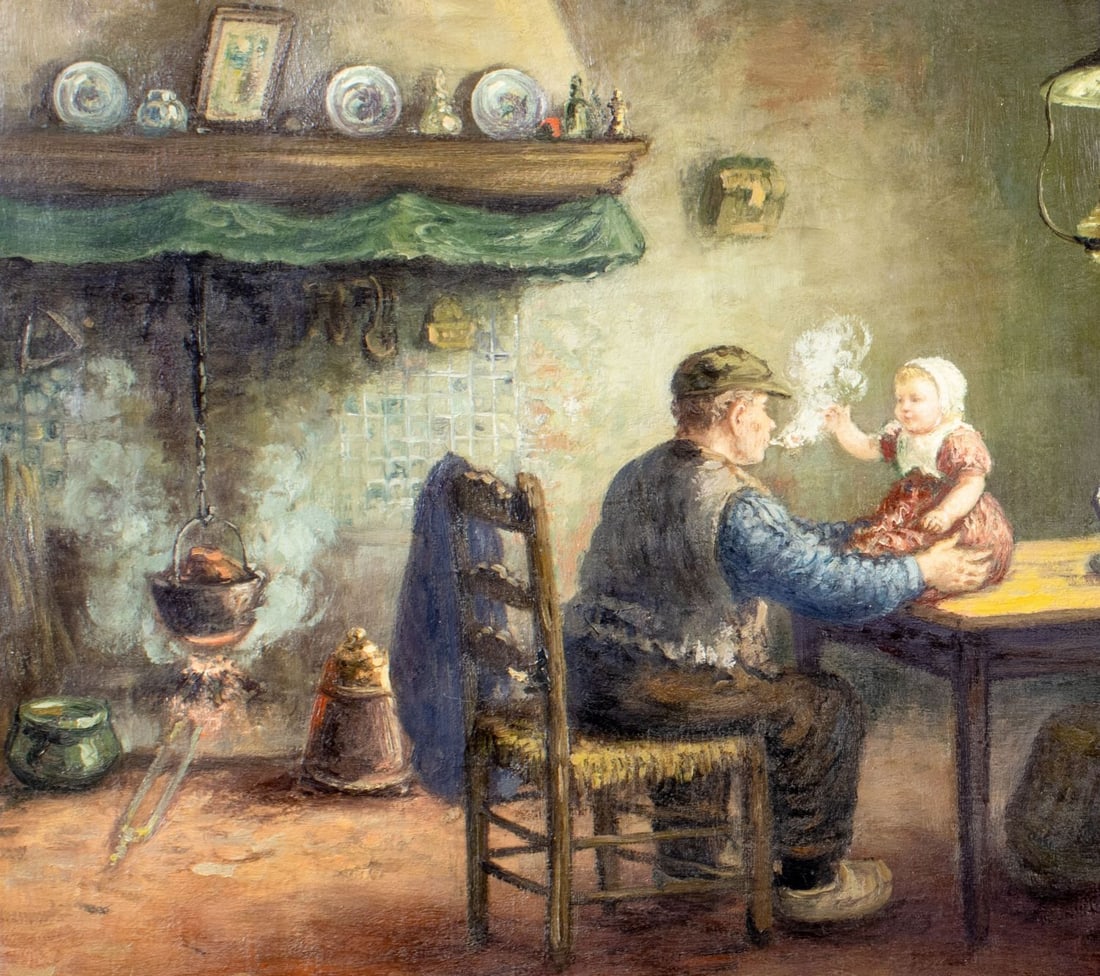 H Klein (Europe,early 20C) oil painting antique - 6