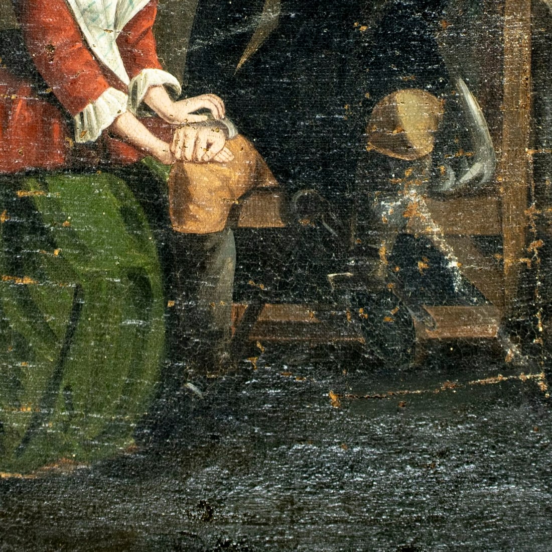 Antique 19C European oil painting - 6