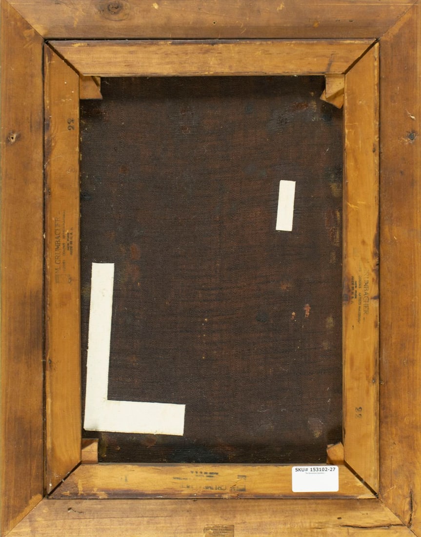 Antique 19C European oil painting - 8