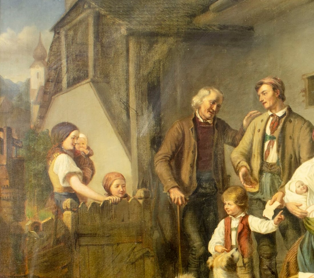 AFTER Carl Hubner (German,1814-1879) oil painting antique - 6