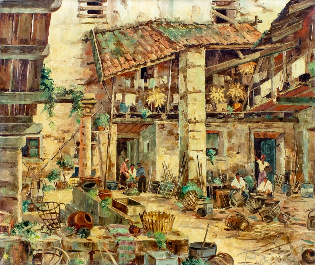 Vintage 20C European oil painting (1 of 12)