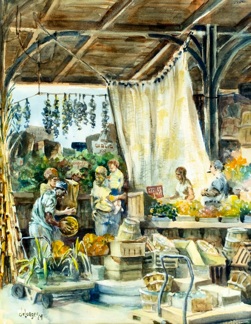 Ann Delorge (LA,GA,20C) watercolor painting (1 of 13)