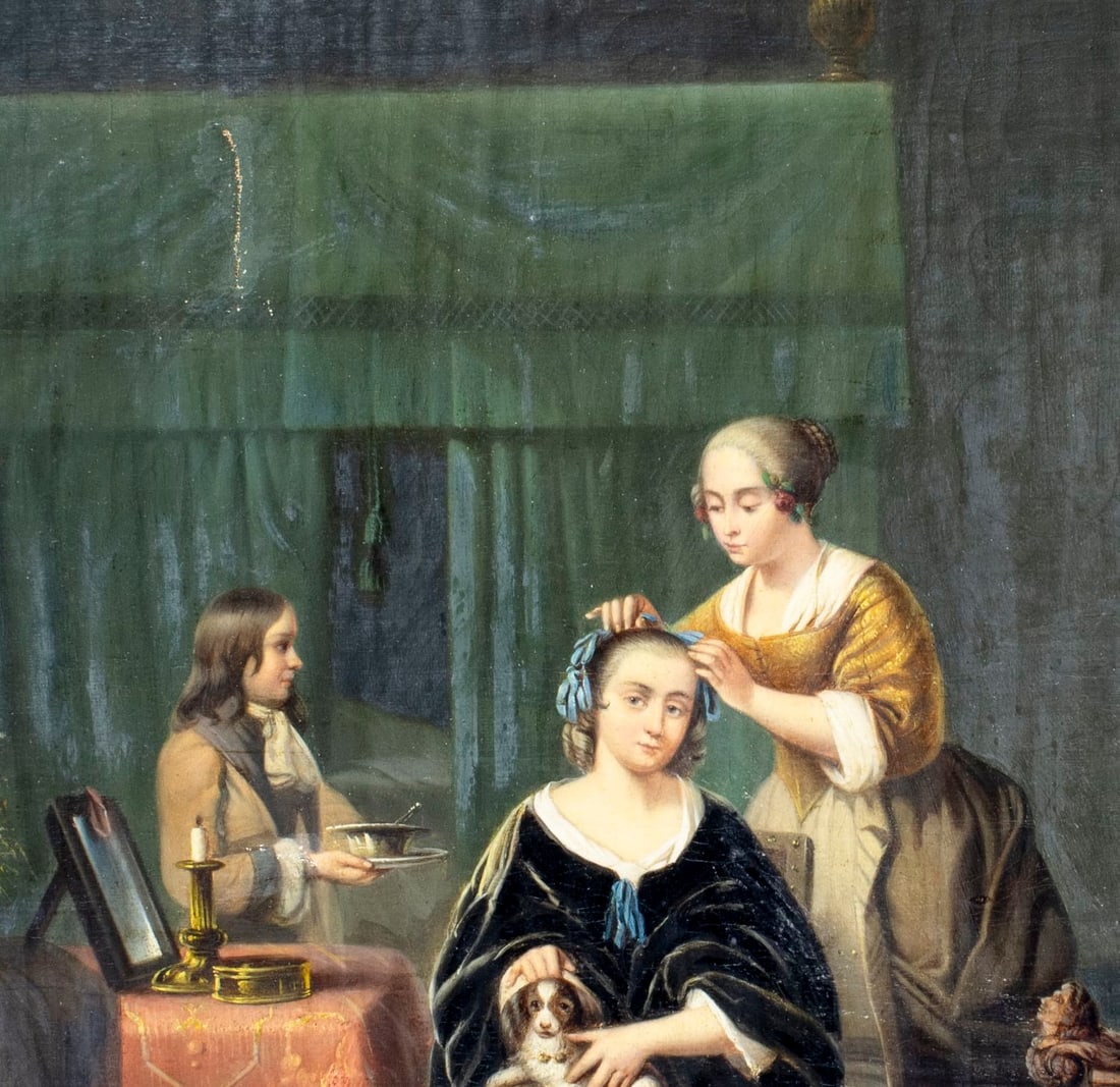 Cauteur (Belgian,mid 19C) oil painting antique - 7