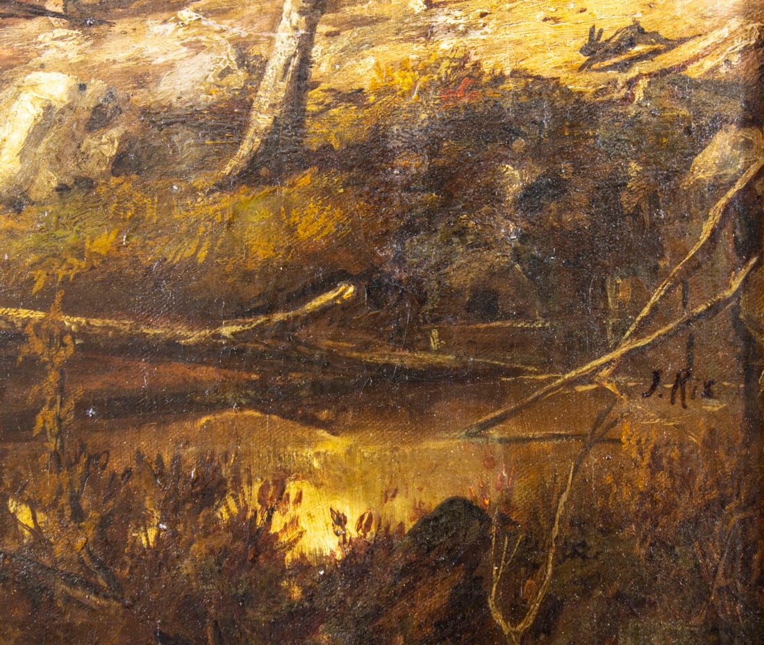 ATTR Julian Rix (CA,VT,1850-1903) oil painting antique - 7