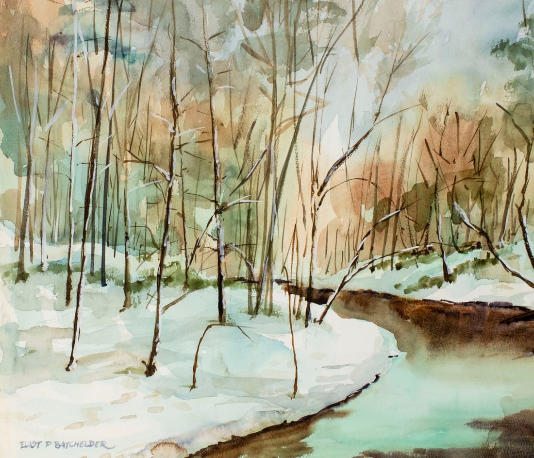 Eliot Batchelder (MA,1901-2003) watercolor painting - 5