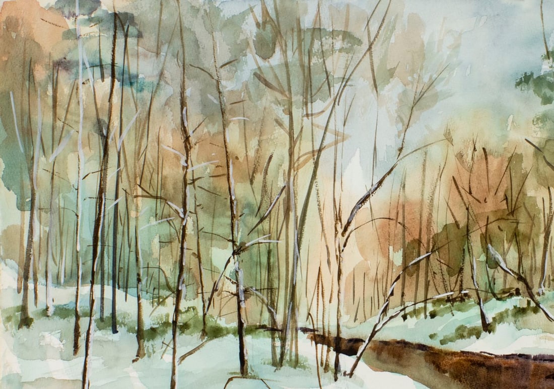 Eliot Batchelder (MA,1901-2003) watercolor painting - 8