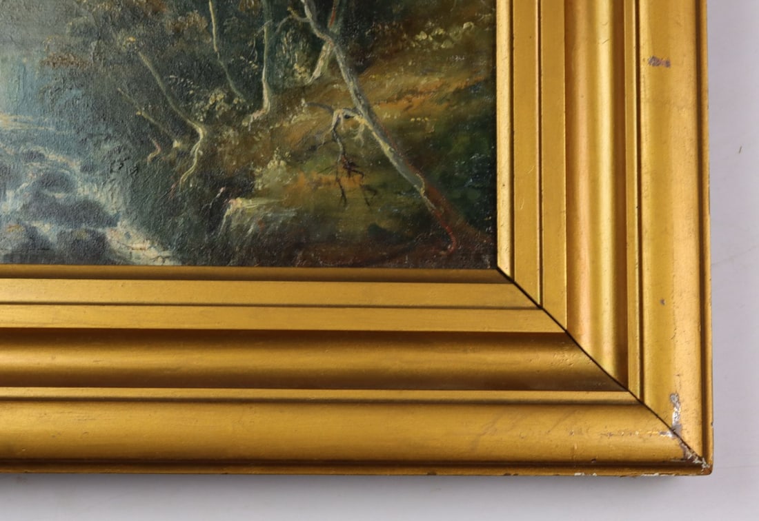 Antique 19C American oil painting - 10