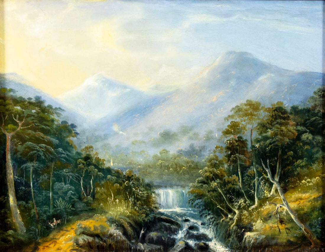 Antique 19C American oil painting (1 of 12)