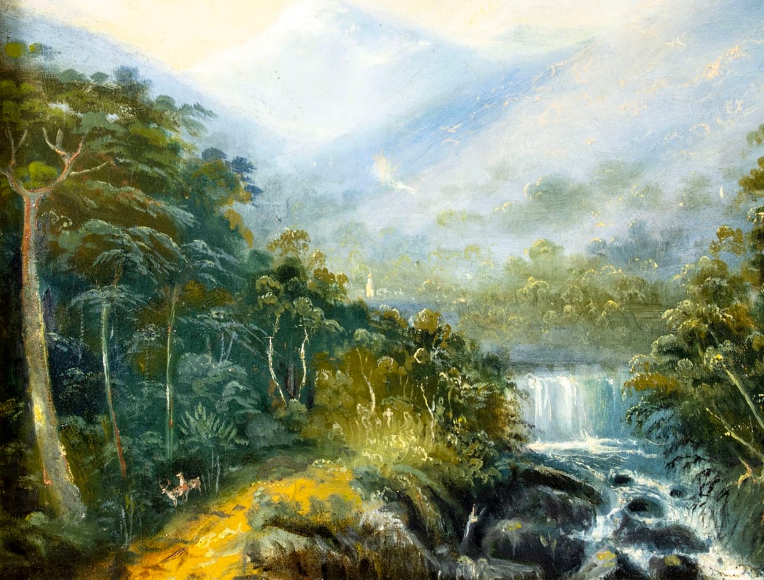 Antique 19C American oil painting - 4