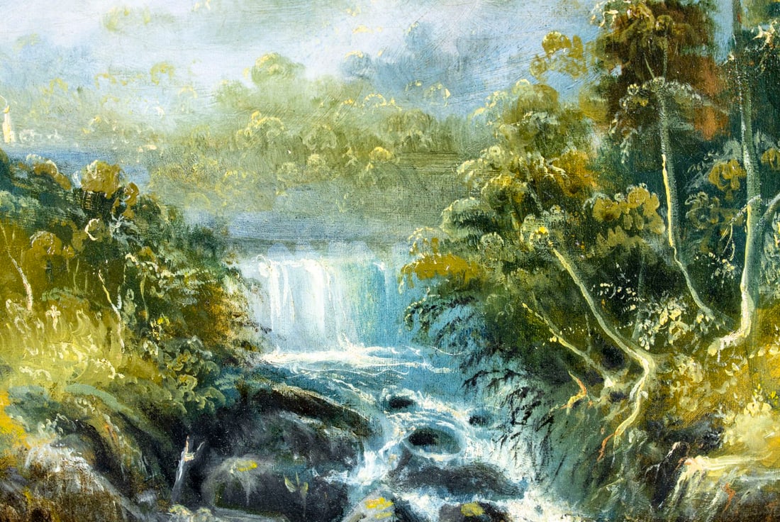 Antique 19C American oil painting - 6