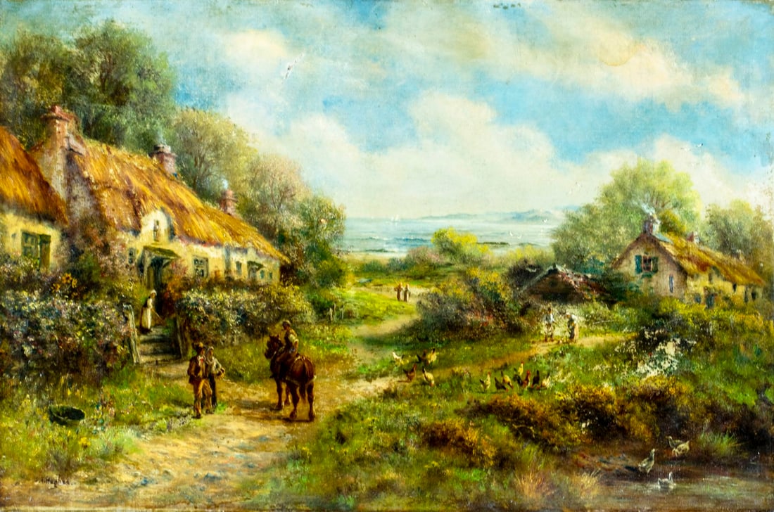 J E Hughes (UK,19C) oil painting antique (1 of 12)