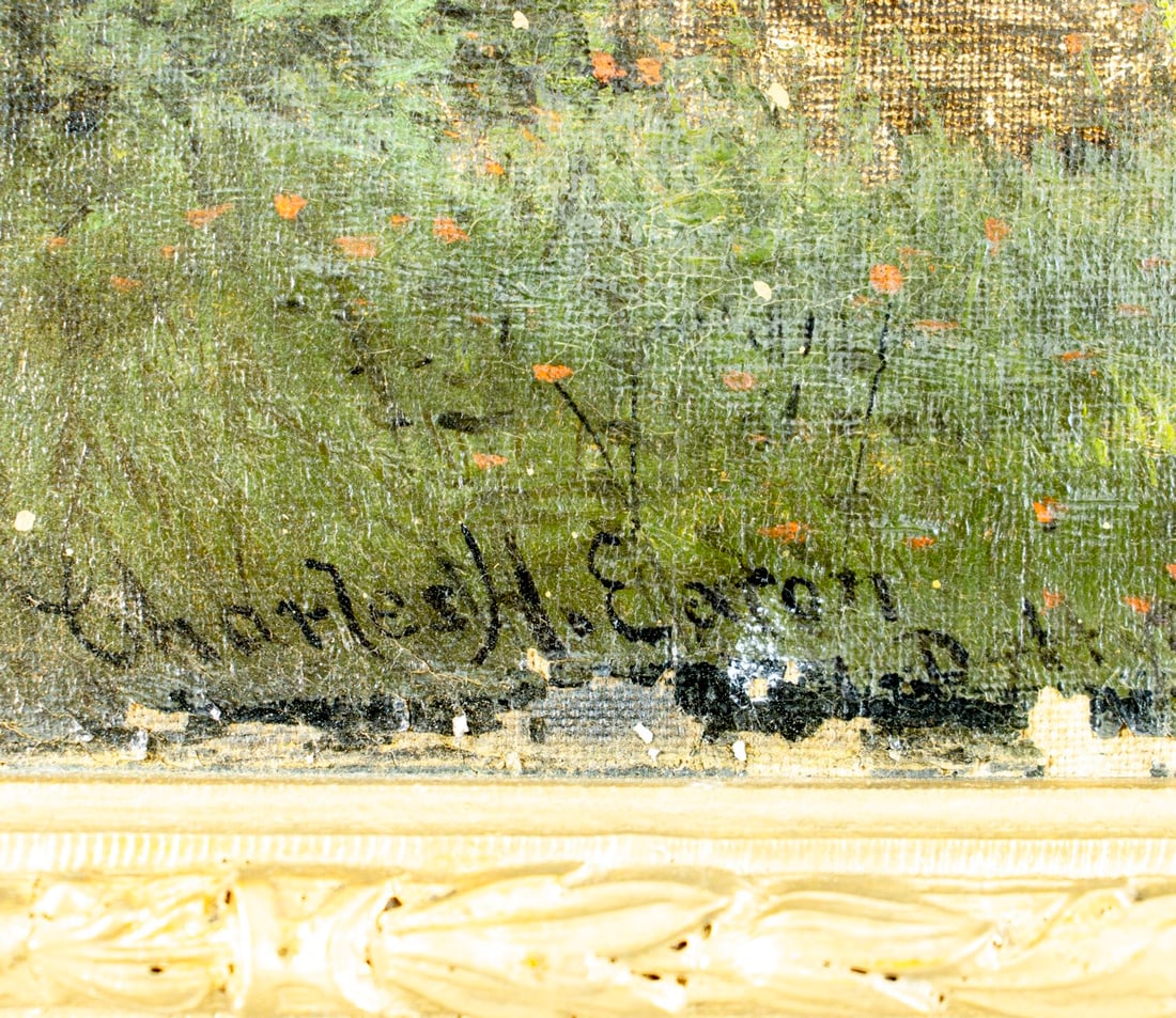 Charles Harry Eaton (MI,IL,1850-1901) oil painting antique - 4