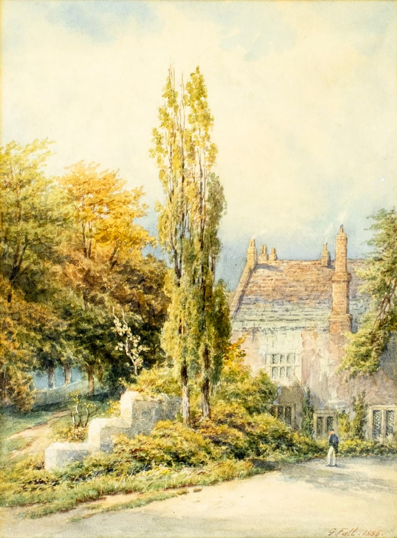 G Fall (UK,19C) watercolor painting antique (1 of 12)