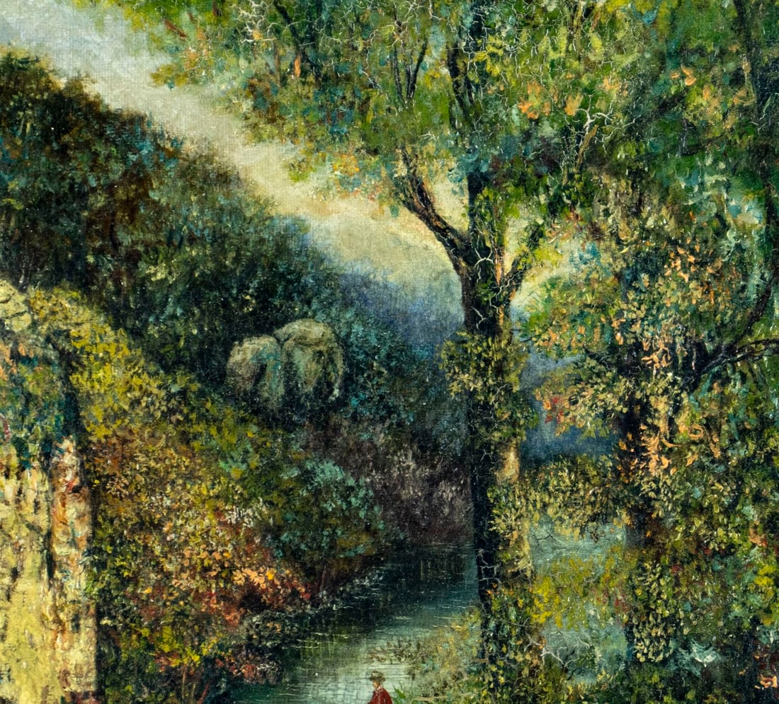 Antique early 20C American oil painting - 4