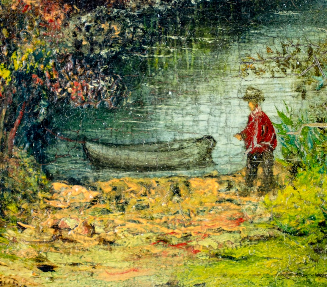 Antique early 20C American oil painting - 7