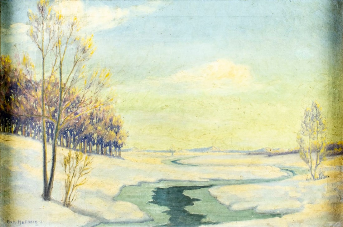 Ben Hallberg (IL,early 20C) oil painting antique (1 of 13)
