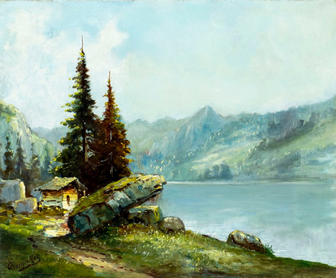 Georges Max (France,early 20C) oil painting antique (1 of 12)