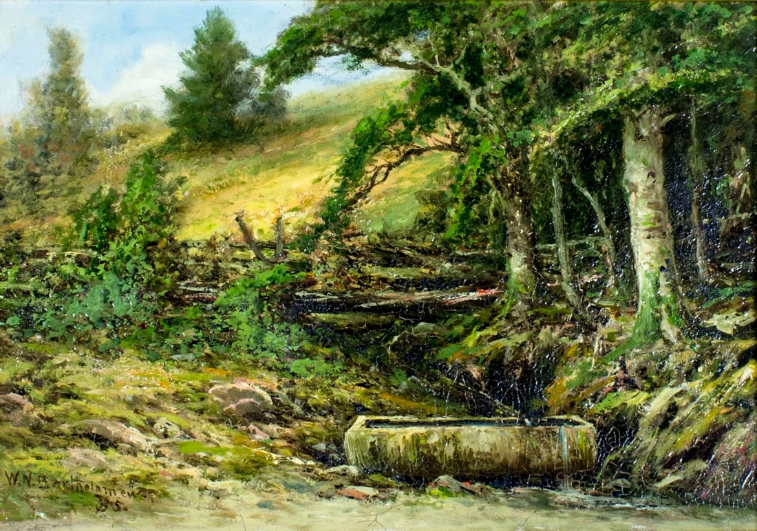 William Bartholomew (CA,MA,1822-1898) oil painting antique (1 of 12)