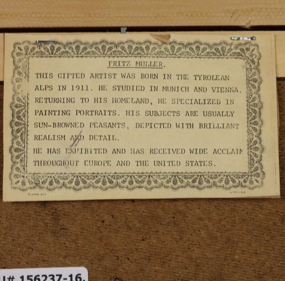 Fritz Muller (German,1913-1972) oil painting - 15