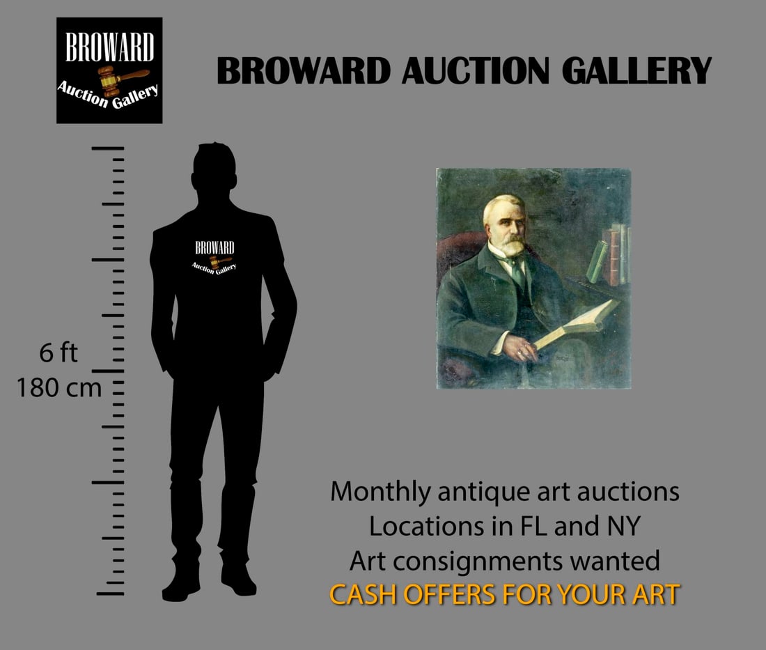 C Chandler Ross (CT,FL,UK,1882-1952) oil painting antique - 2