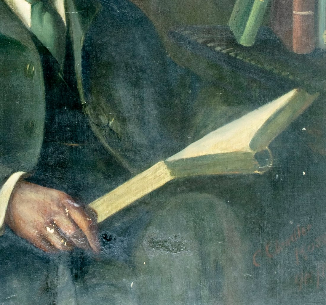 C Chandler Ross (CT,FL,UK,1882-1952) oil painting antique - 7