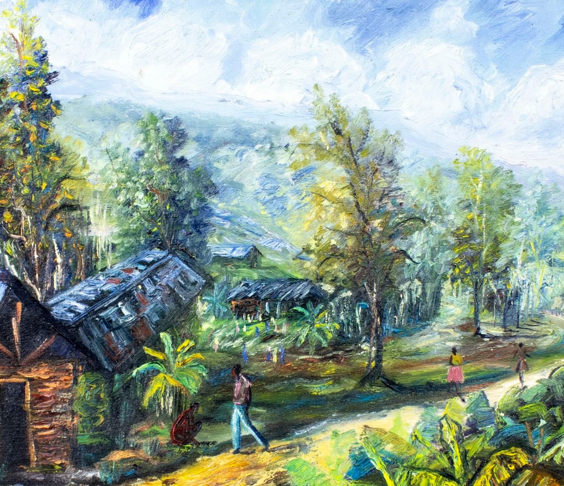 Wesner Pierre Louis (Haiti,b 1948) oil painting - 5