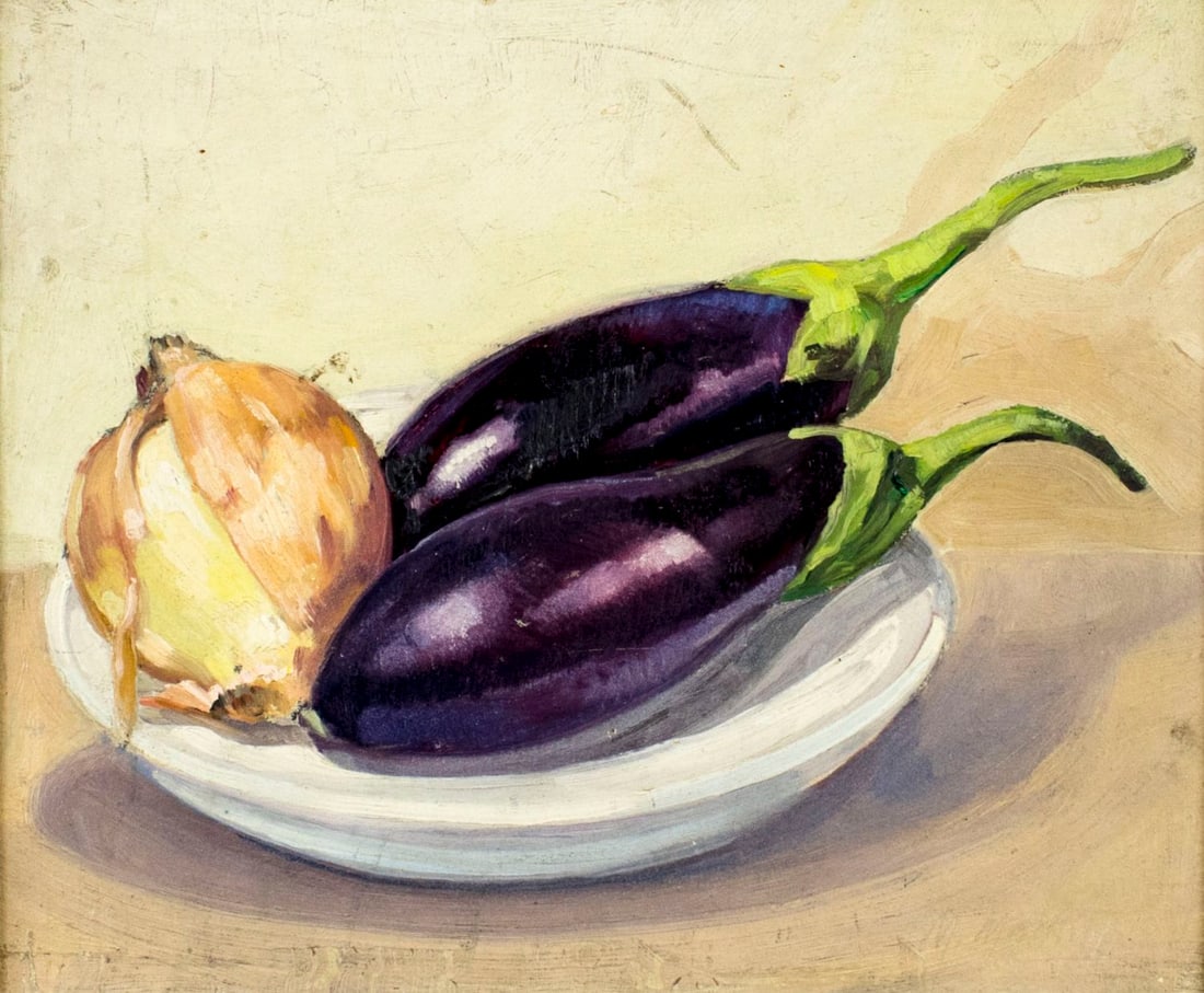 Vintage mid 20C South American oil painting signed (1 of 12)