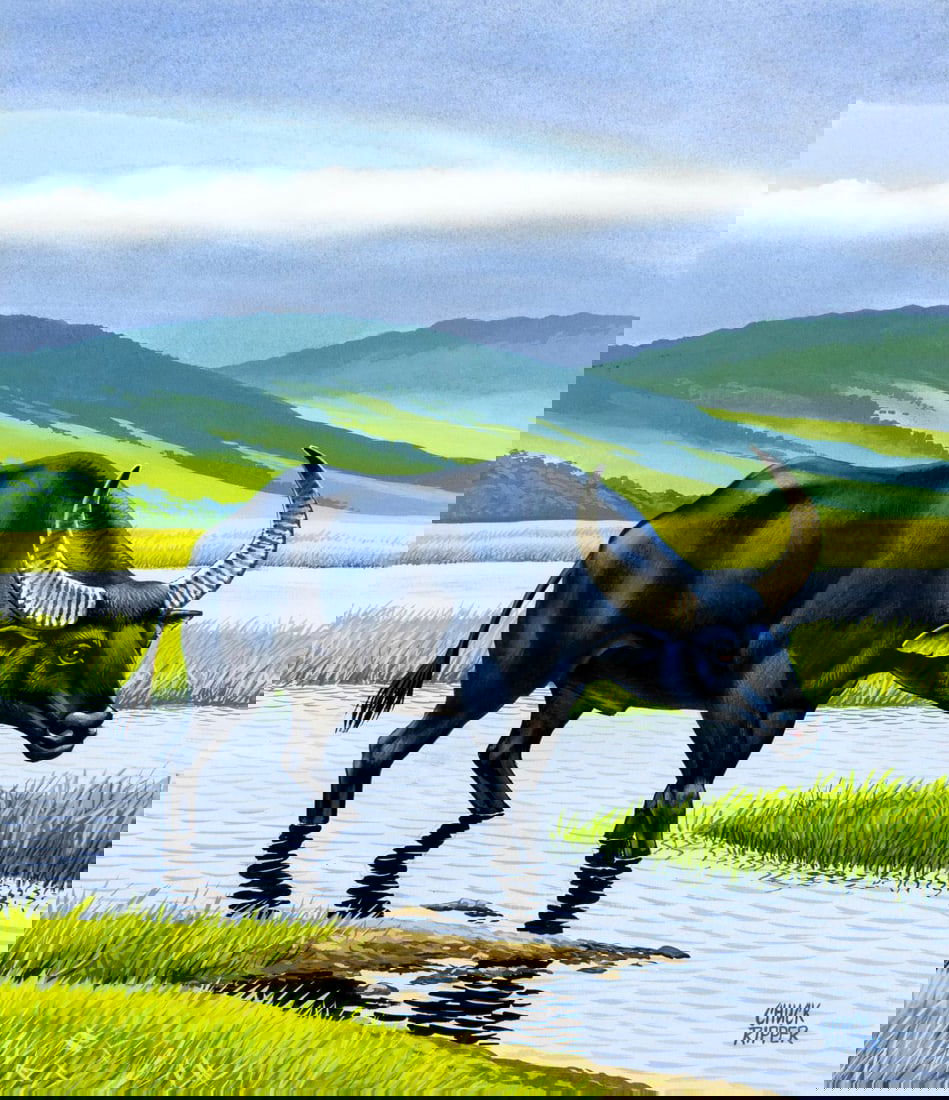 Chuck Ripper (WV,PA,1929-2019) gouache painting (1 of 13)