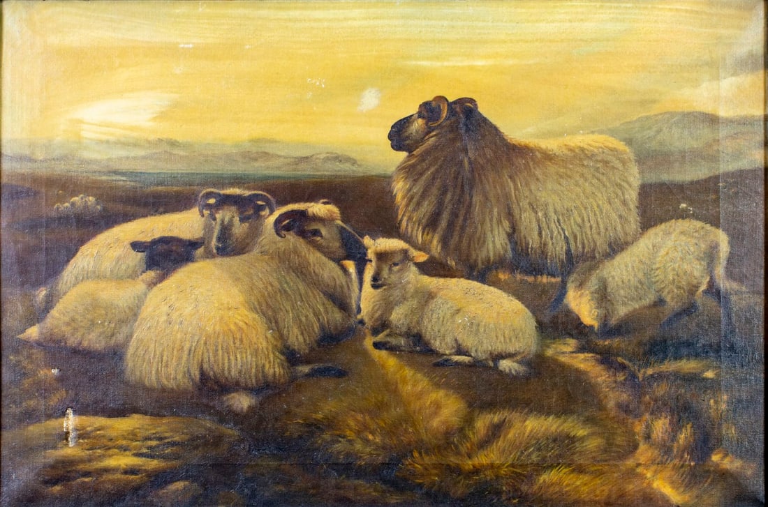 Antique early 20C British oil painting (1 of 12)