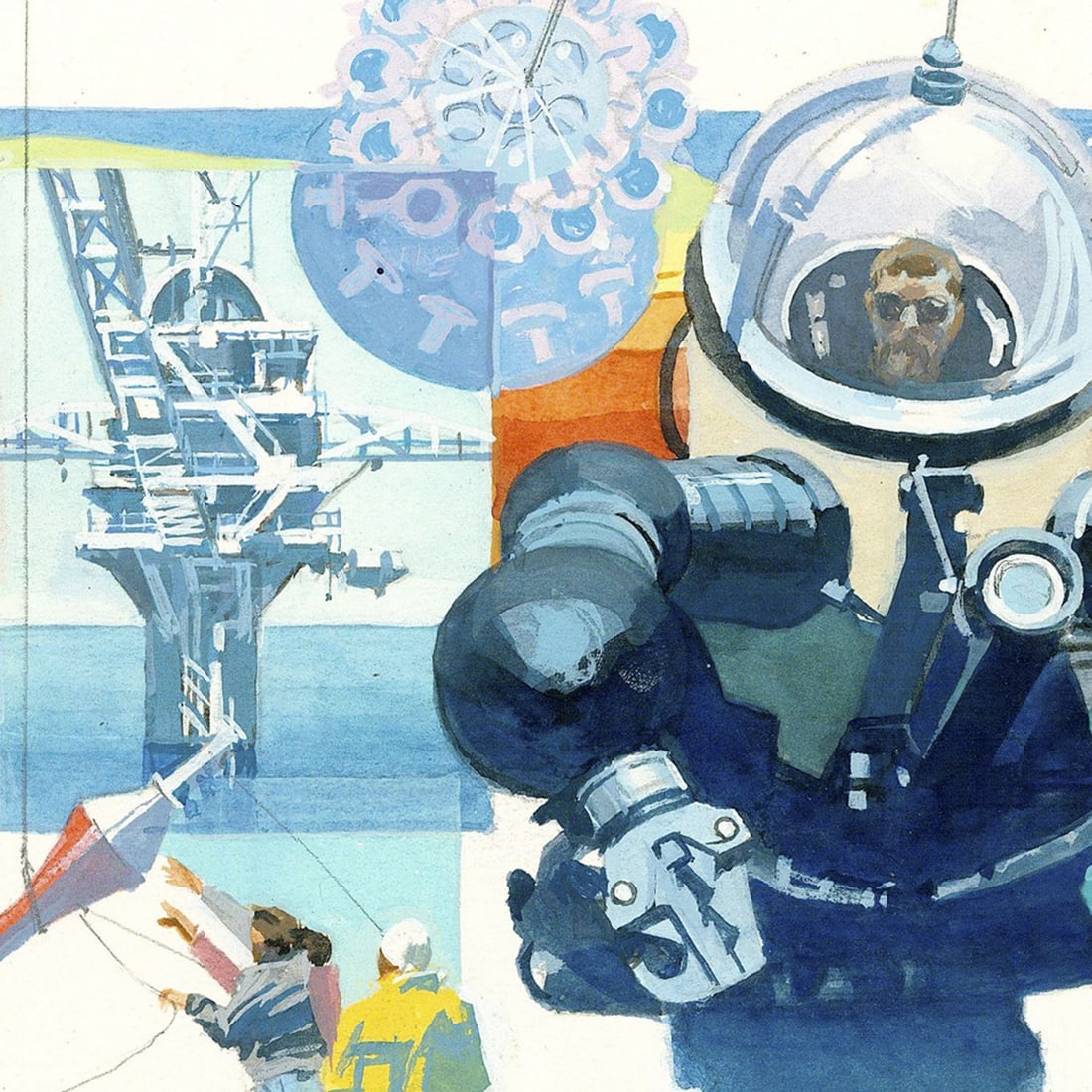 Knight (US,20C) gouache painting - 4