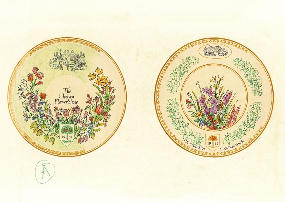 Vintage 20C British mixed media painting (1 of 10)