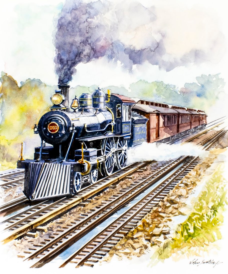 John Swatsley (CA,1937-?) watercolor painting (1 of 13)