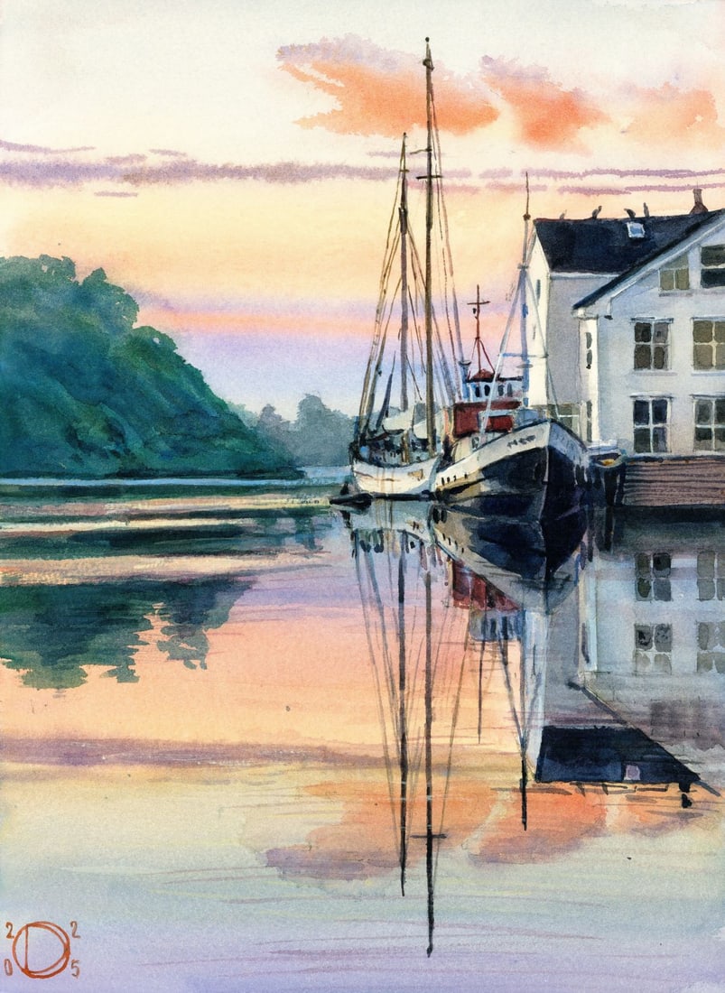 Olena Didenko (Ukraine,20/21C) watercolor painting (1 of 10)